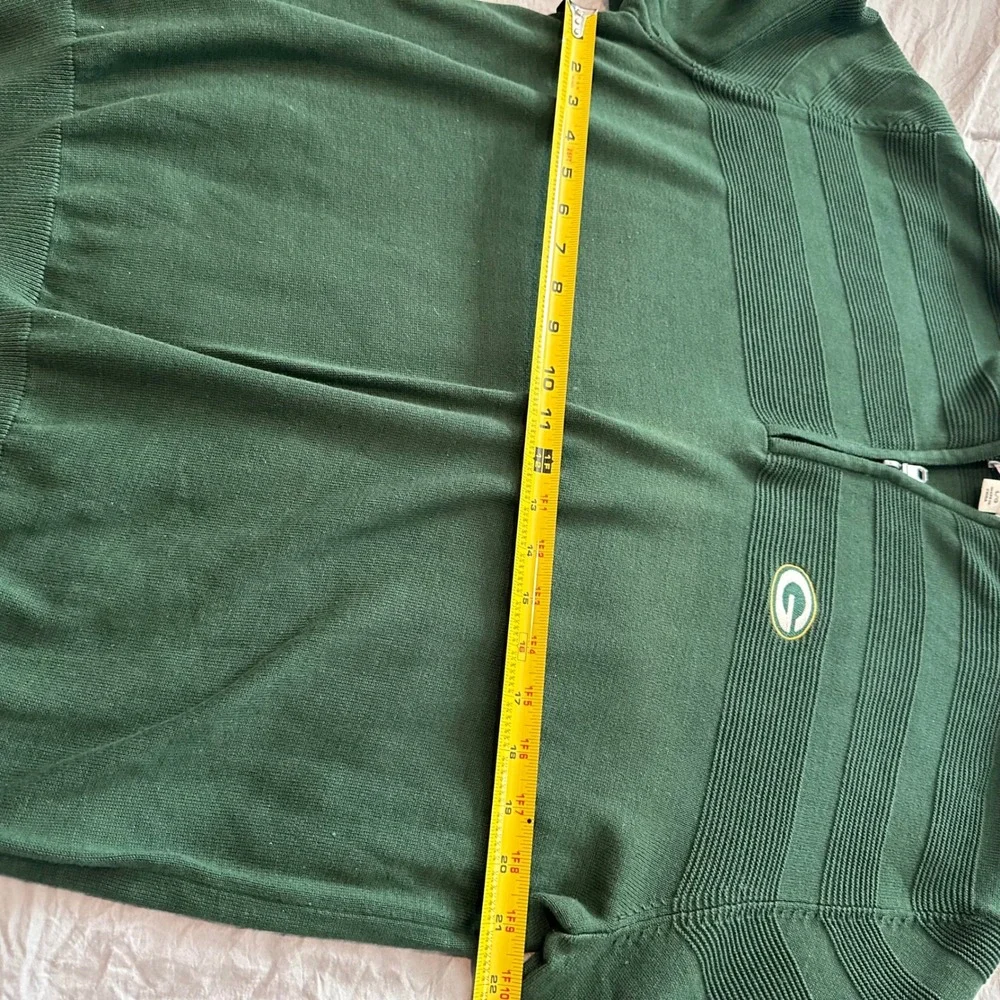Cutter and Buck Green Bay Packers Mens Large 1/4‎ Zip Sweater Cotton Size L